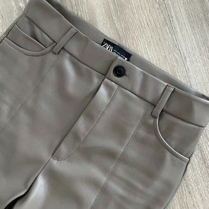 Zara Brown Faux Leather Pants